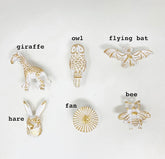 Washed Gold Animal and Fan Iron Drawer Pull, Rustic Cabinet Door Handle, Door Knobs